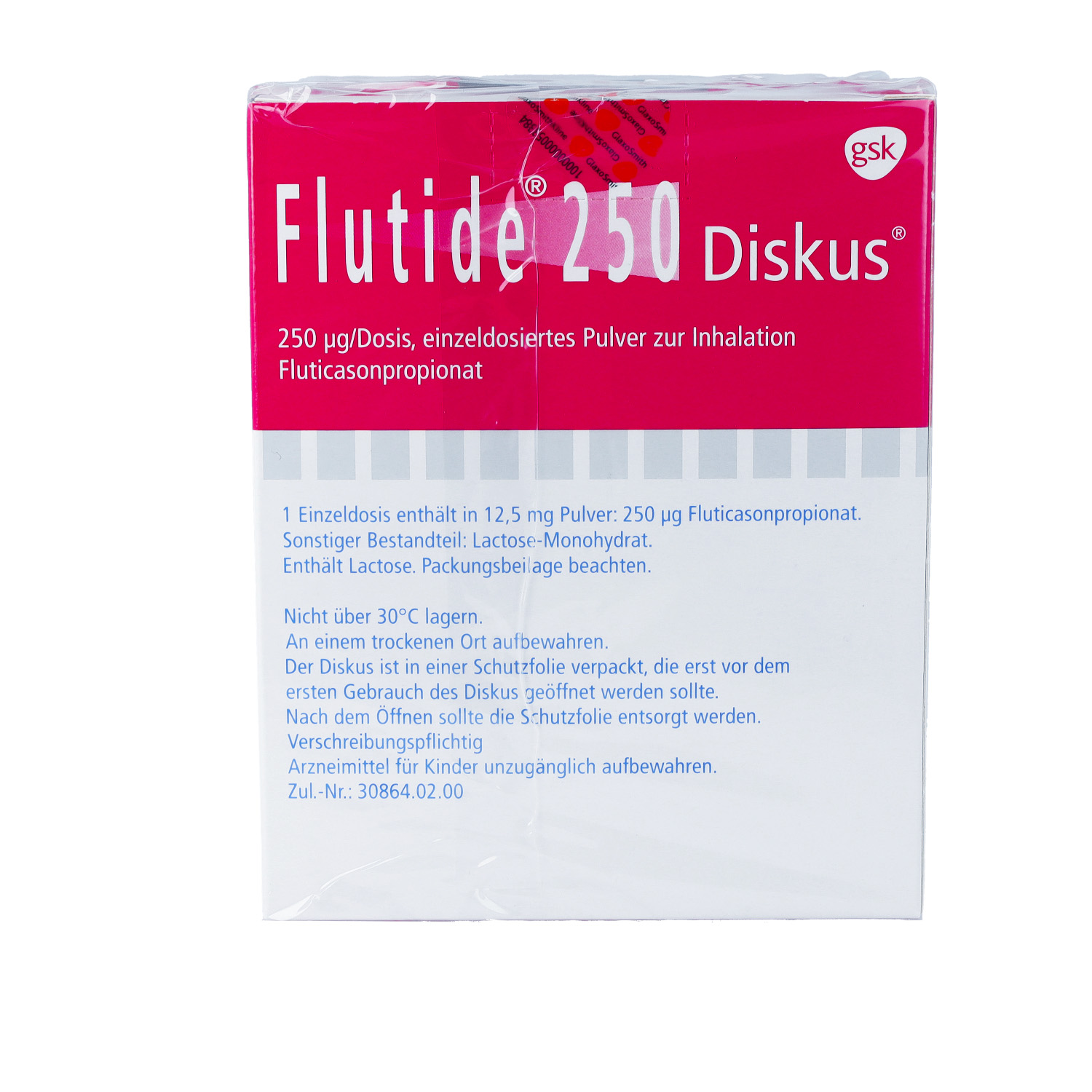 FLUTIDE 250 Diskus einzeldos.Plv.z.Inhalat.