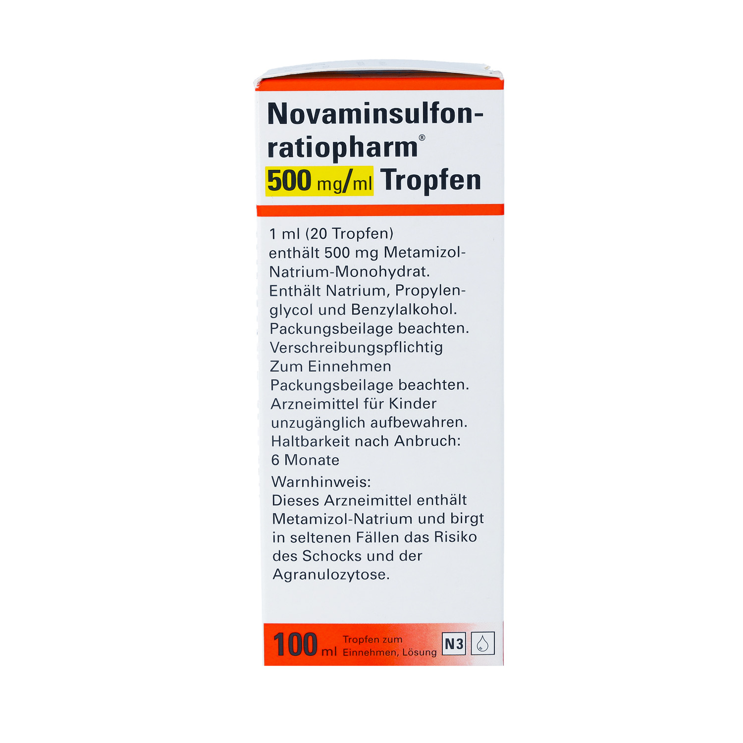 NOVAMINSULFON-ratiopharm 500 mg/ml Tropfen z.Einn.