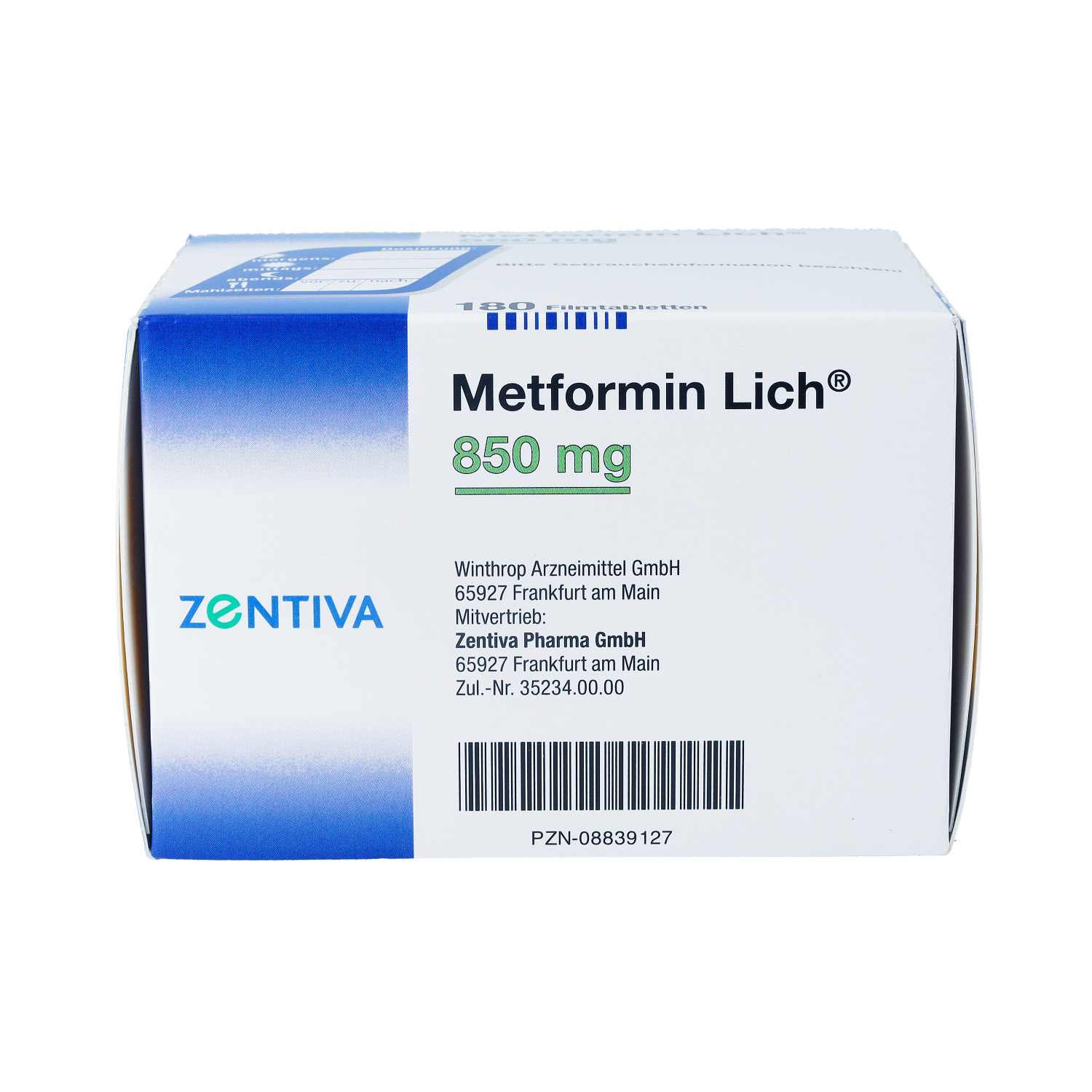 METFORMIN Lich 850 mg Filmtabletten