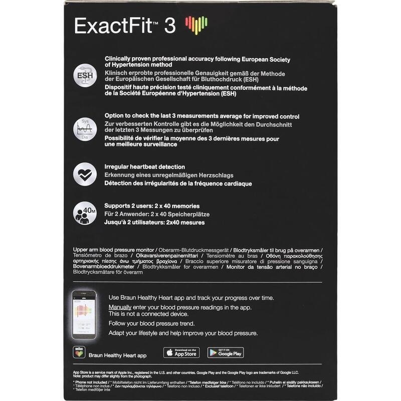BRAUN BLUTDRUCKMESSGERÄT ExactFit3 Oberarm BUA6150