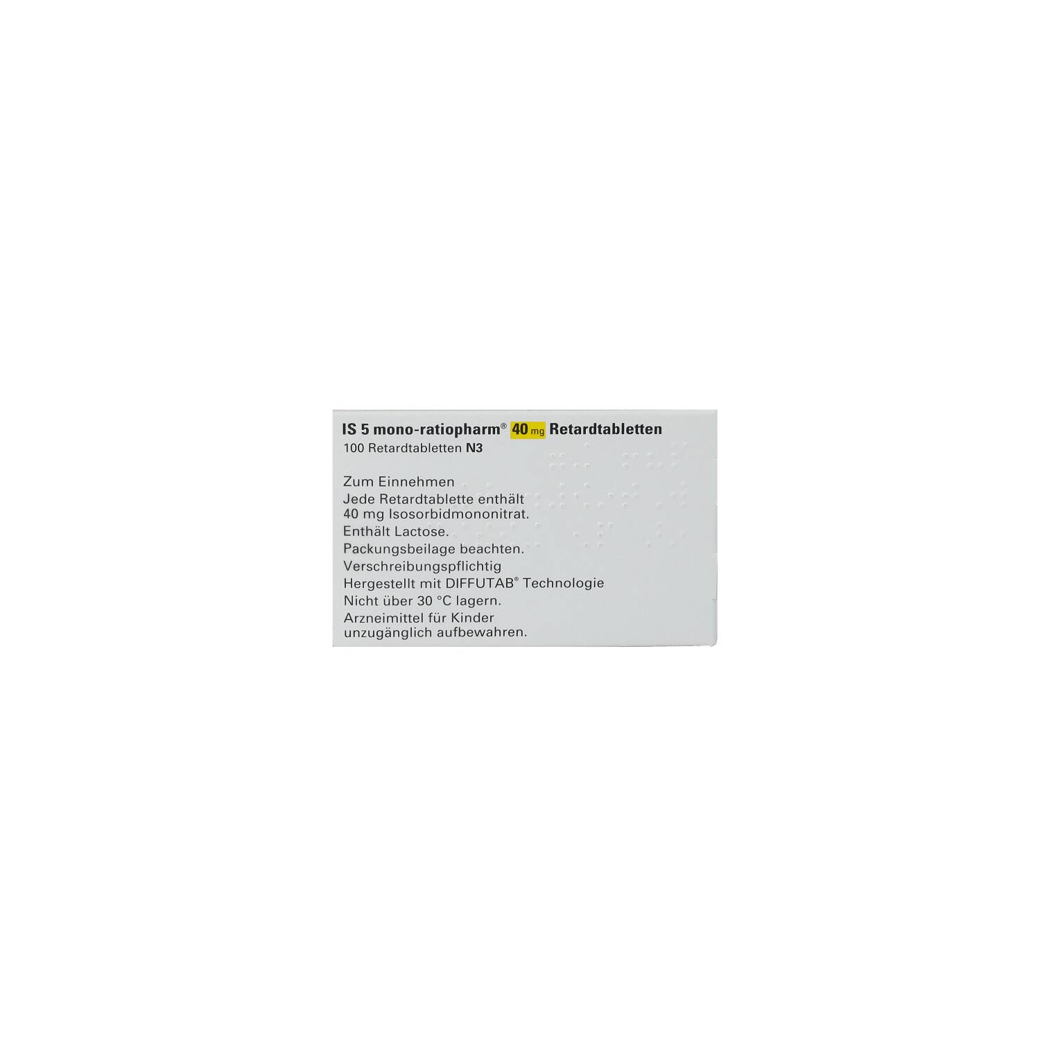 IS 5 mono-ratiopharm 40 mg Retardtabletten