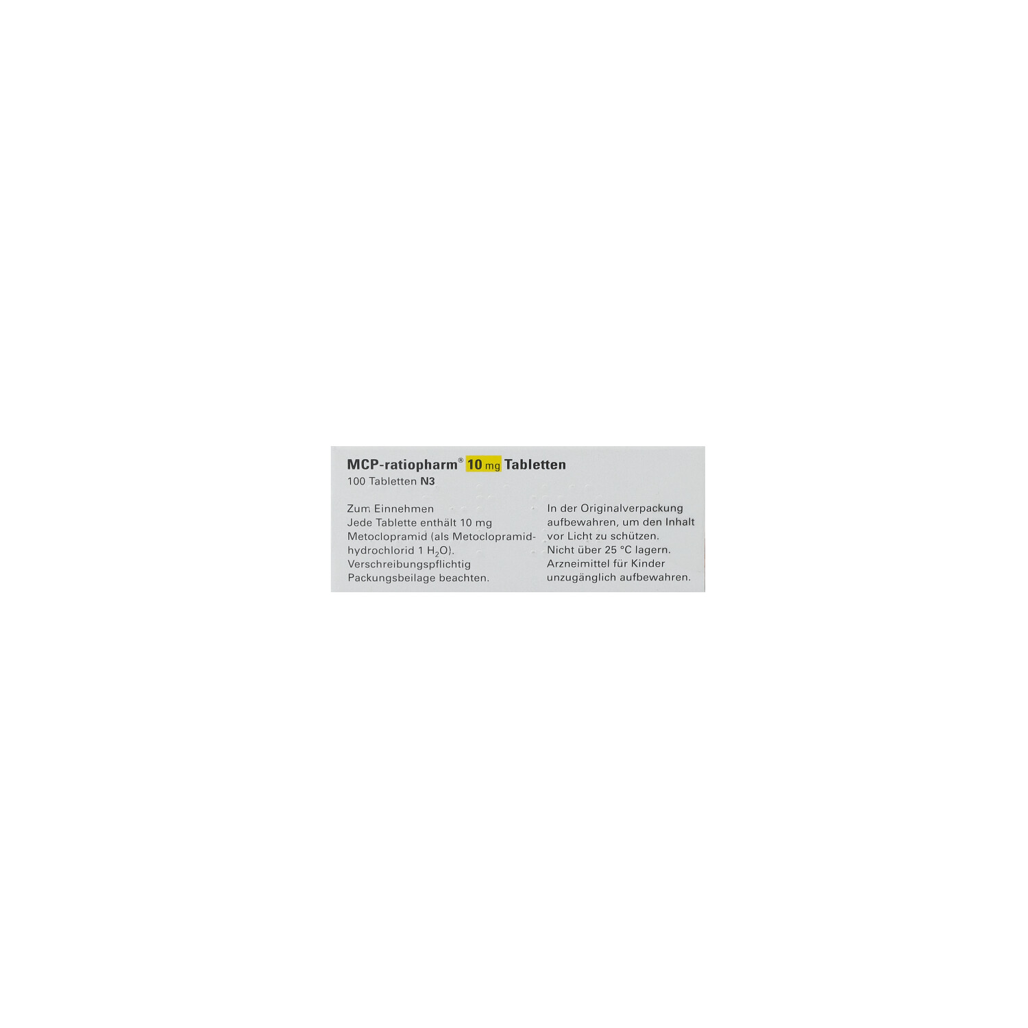 MCP-ratiopharm 10 mg Tabletten