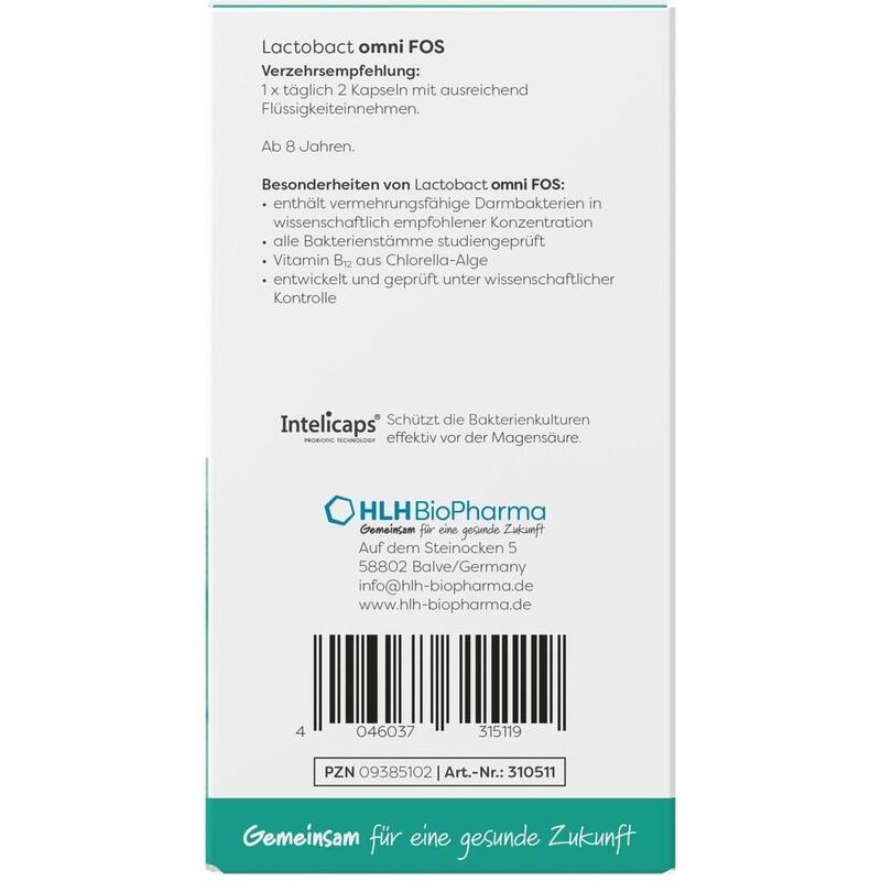 LACTOBACT omni FOS magensaftresistente Kapseln