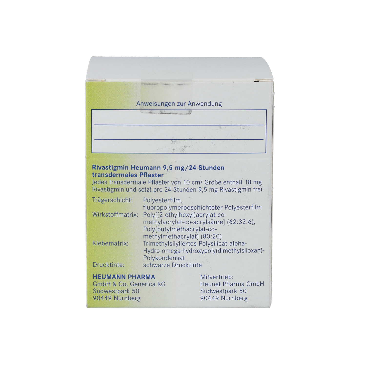 RIVASTIGMIN Heumann 9,5 mg/24 Std. transd.Pflaster