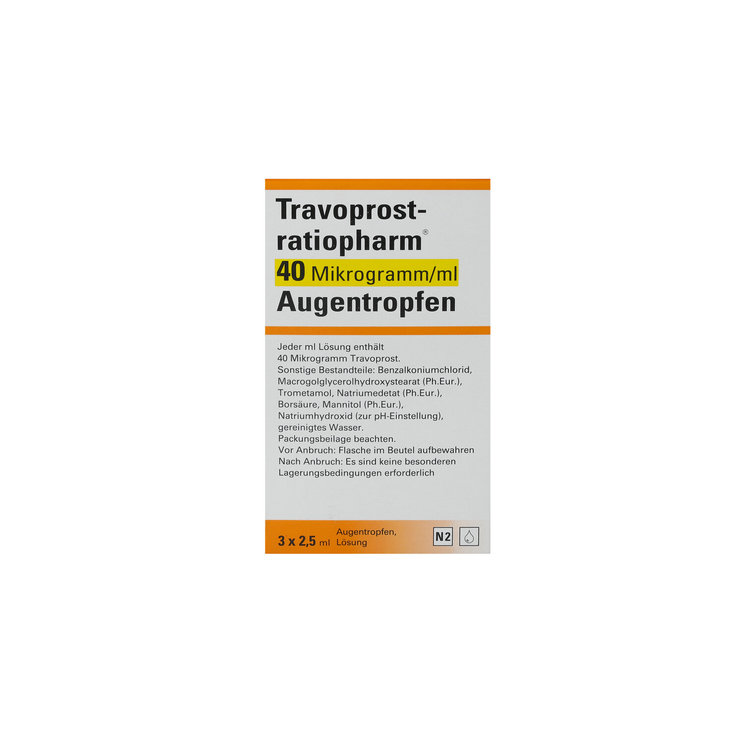 TRAVOPROST-ratiopharm 40 Mikrogramm/ml Augentr.