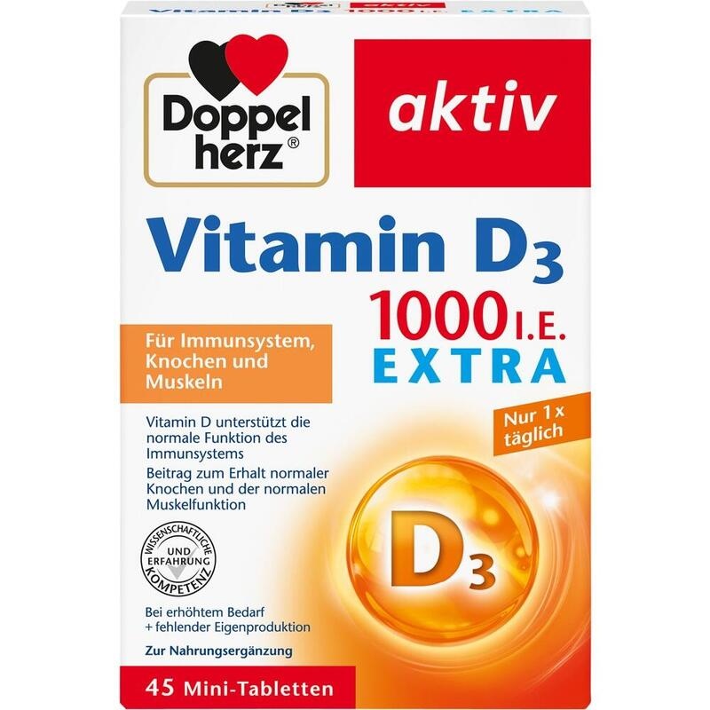 DOPPELHERZ Vitamin D3 1000 I.E. EXTRA Tabletten