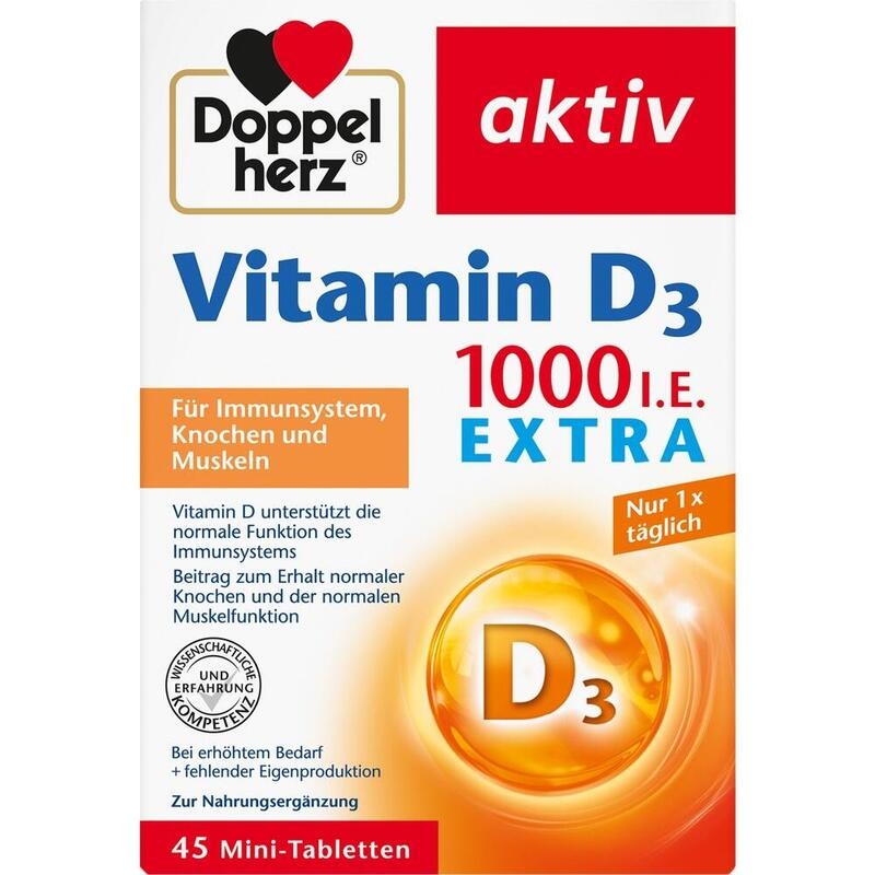 DOPPELHERZ Vitamin D3 1000 I.E. EXTRA Tabletten
