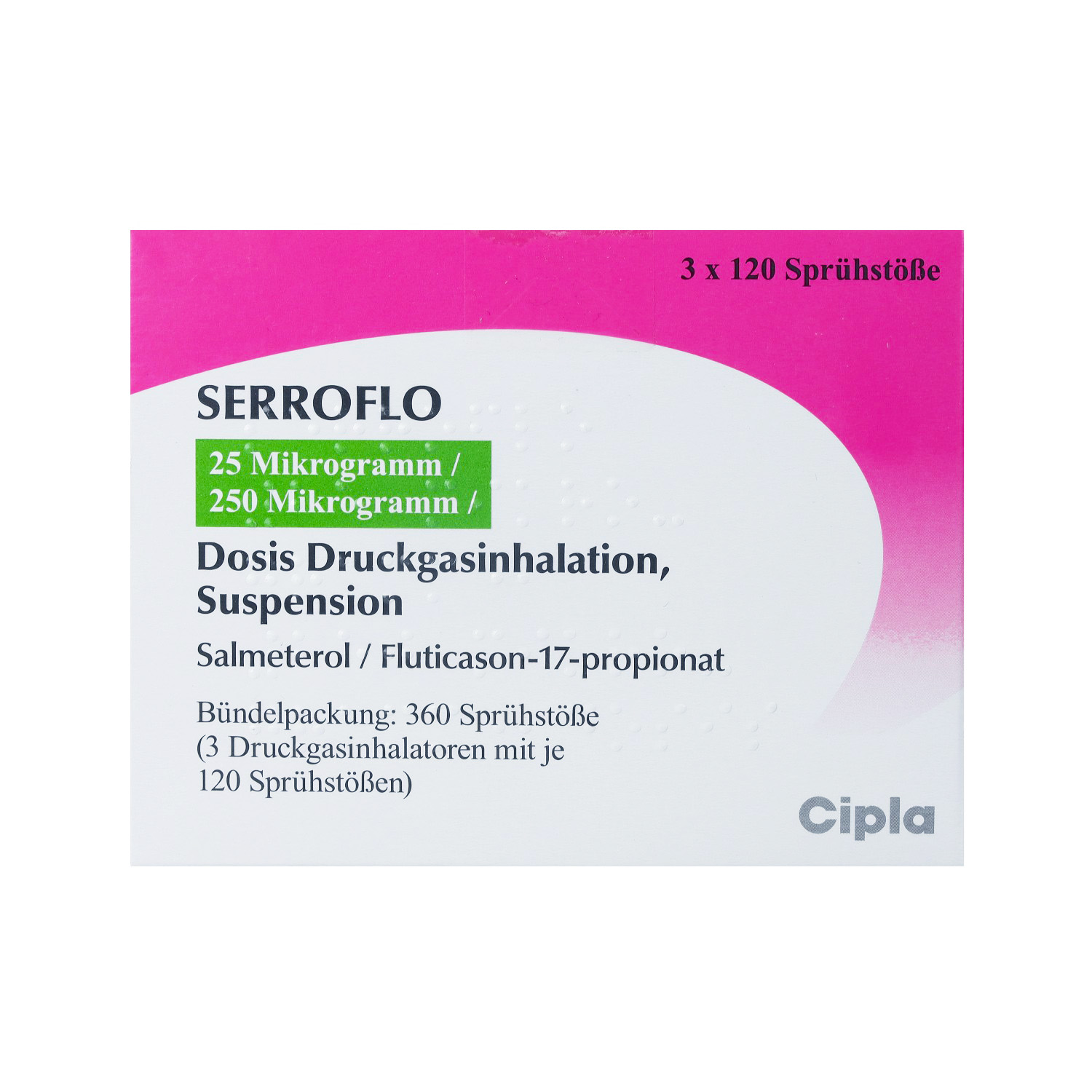 SERROFLO 25 μg/250 μg 3x120 Hub Dosieraerosol