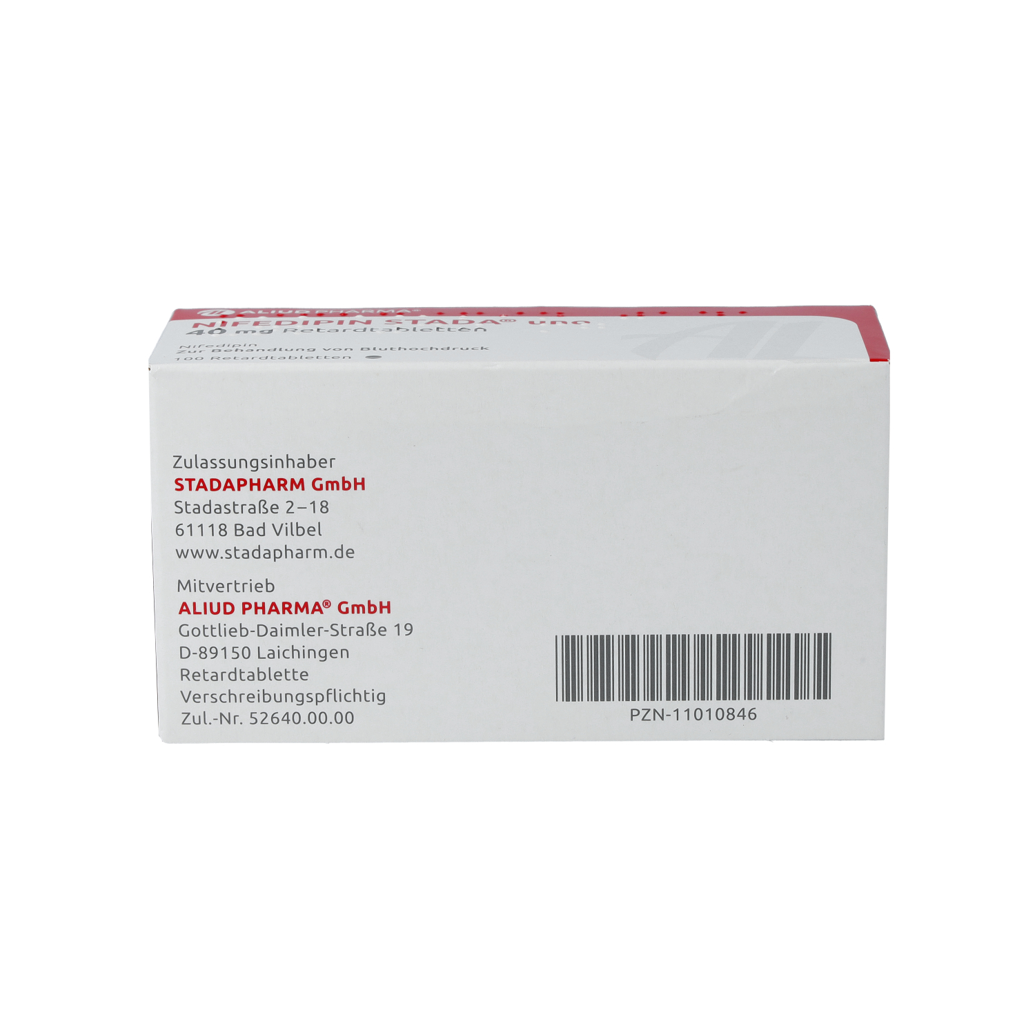 NIFEDIPIN STADA uno 40 mg Retardtabletten ALIUD