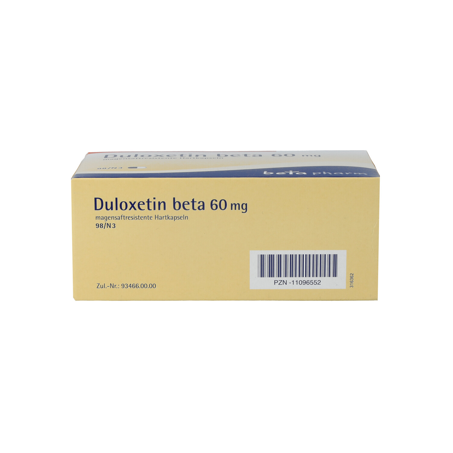 DULOXETIN beta 60 mg magensaftresistente Hartkaps.
