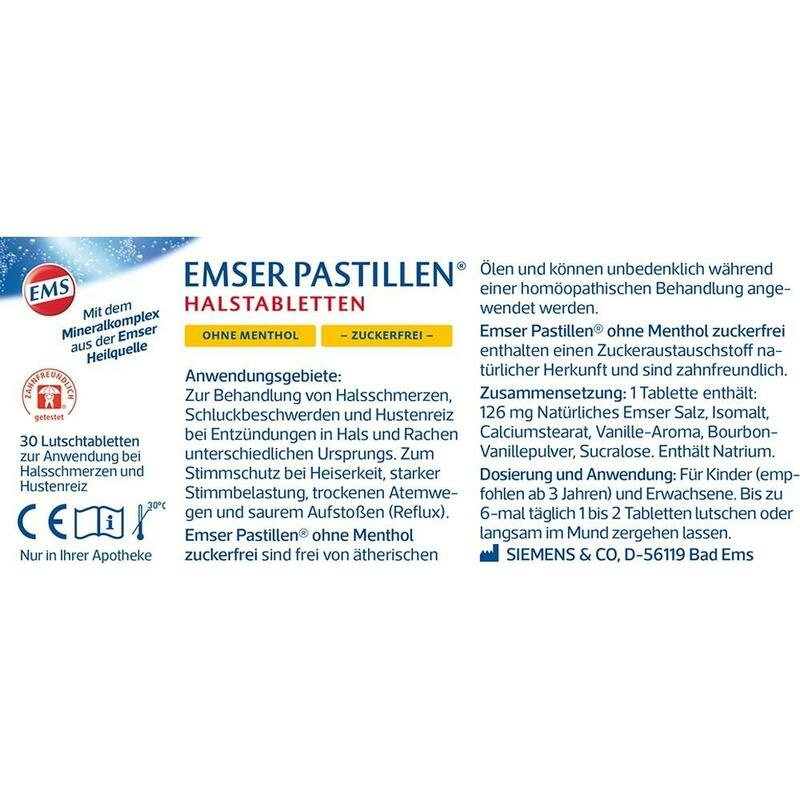 EMSER Pastillen ohne Menthol zuckerfrei