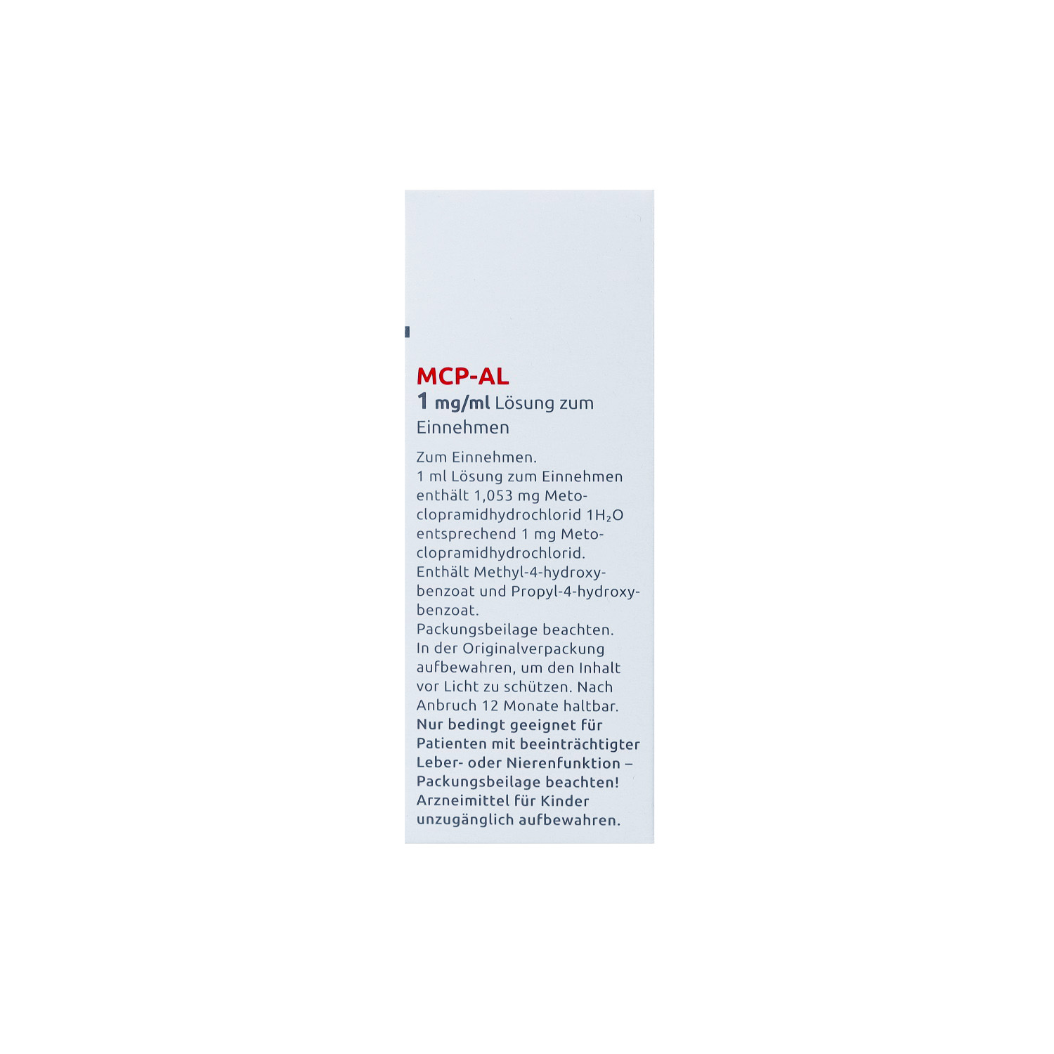 MCP-AL 1 mg/ml Lösung zum Einnehmen