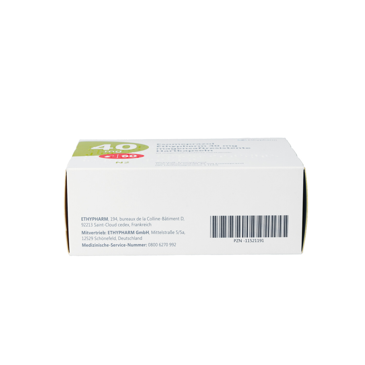ESOMEPRAZOL Ethypharm 40 mg magensaftres.Hartkaps.