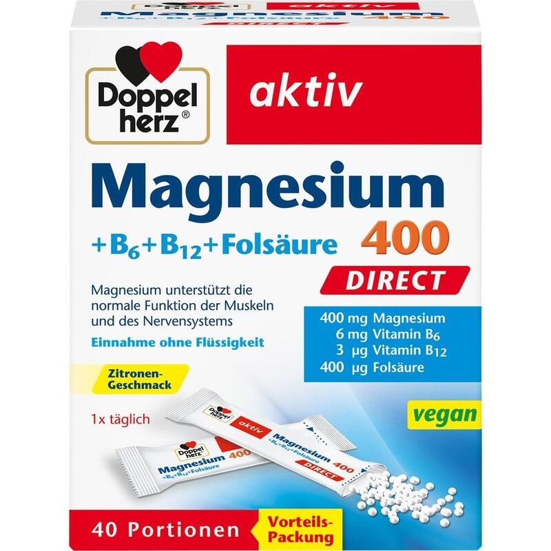 DOPPELHERZ Magnesium+B Vitamine DIRECT Pellets