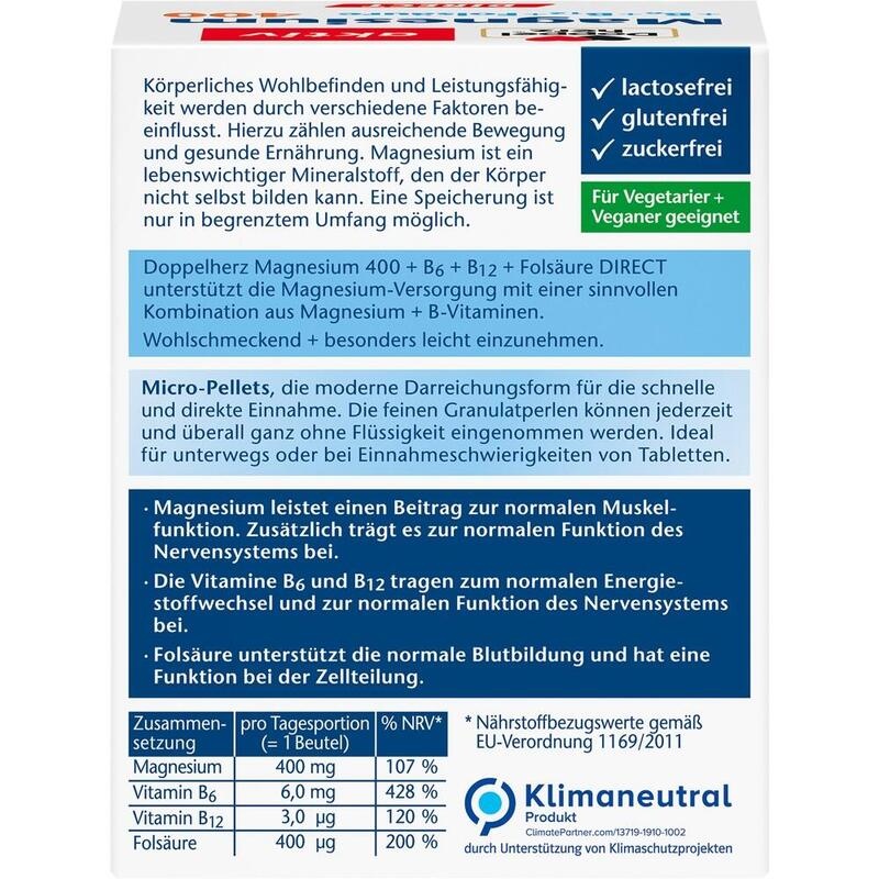 DOPPELHERZ Magnesium+B Vitamine DIRECT Pellets