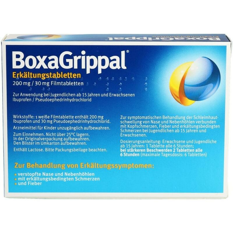 BOXAGRIPPAL Erkältungstabletten 200 mg/30 mg FTA