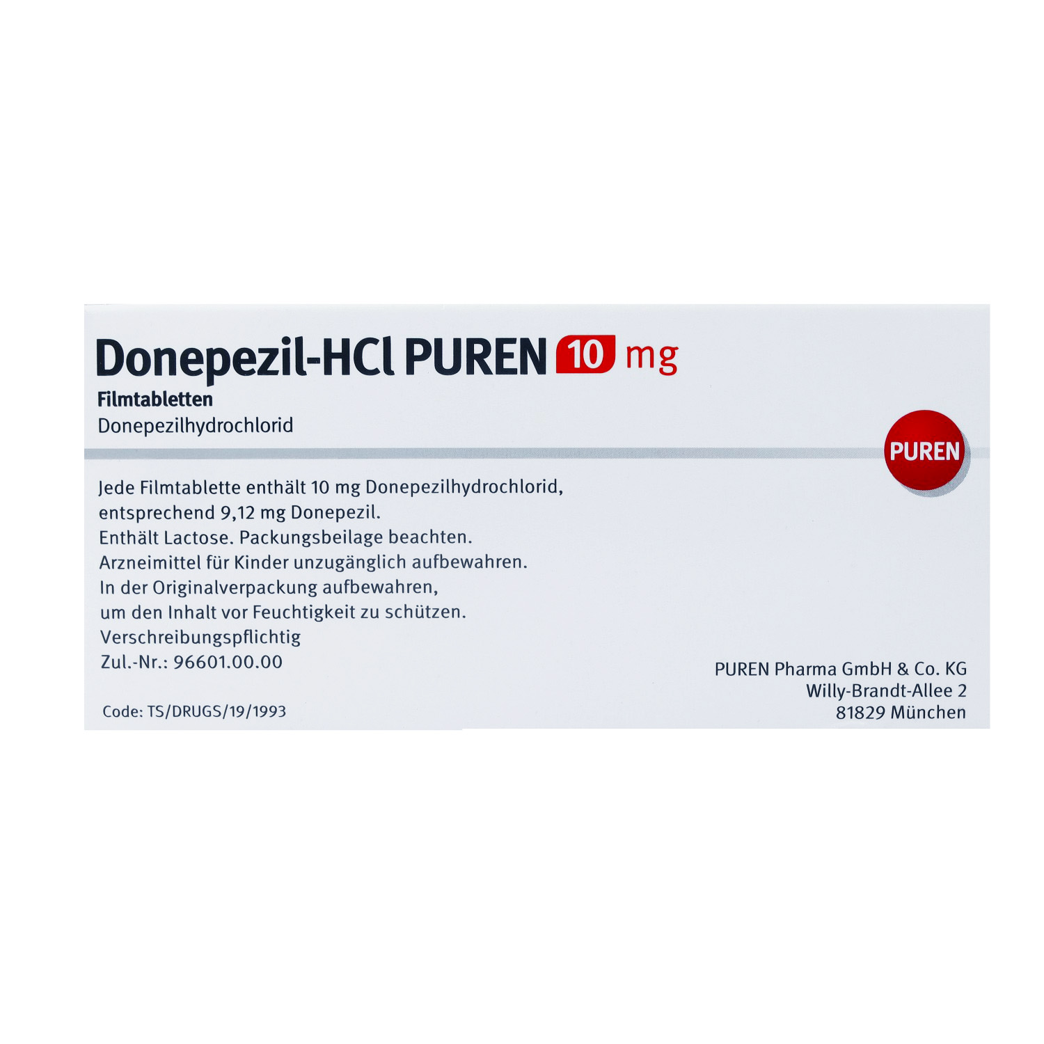 DONEPEZIL-HCl PUREN 10 mg Filmtabletten