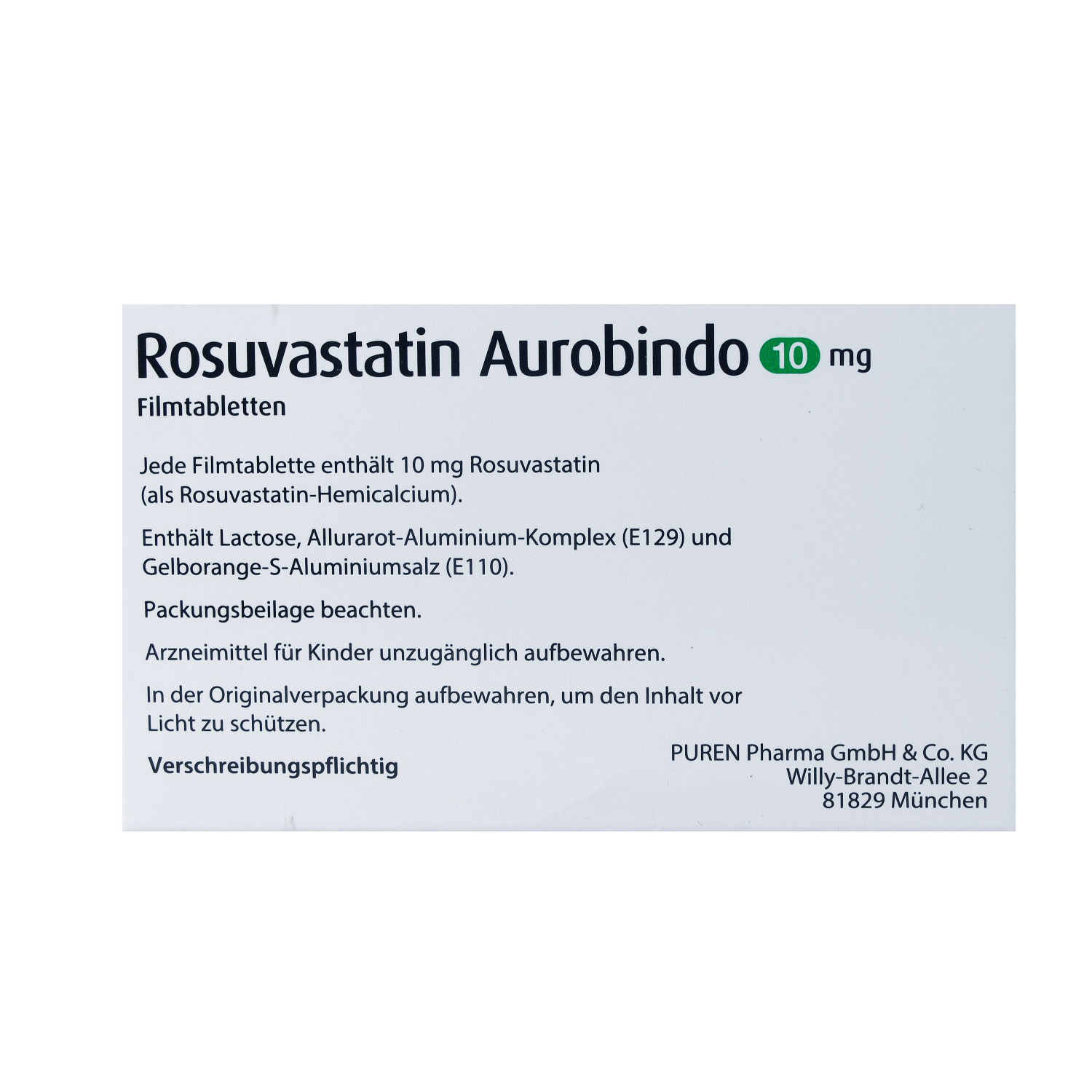 ROSUVASTATIN Aurobindo 10 mg Filmtabletten