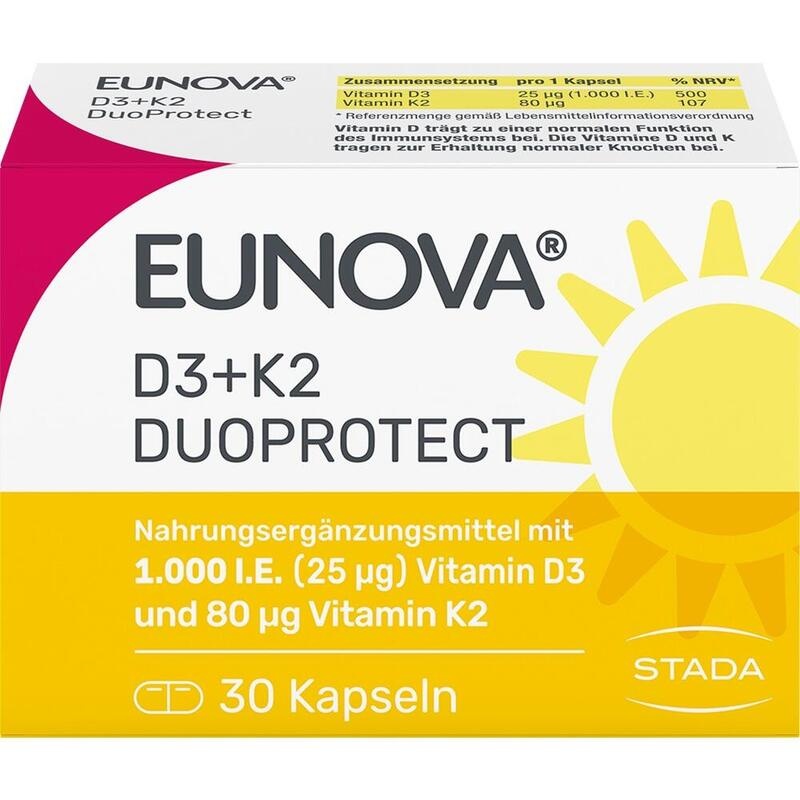 EUNOVA DuoProtect D3+K2 1000 I.E./80 μg Kapseln
