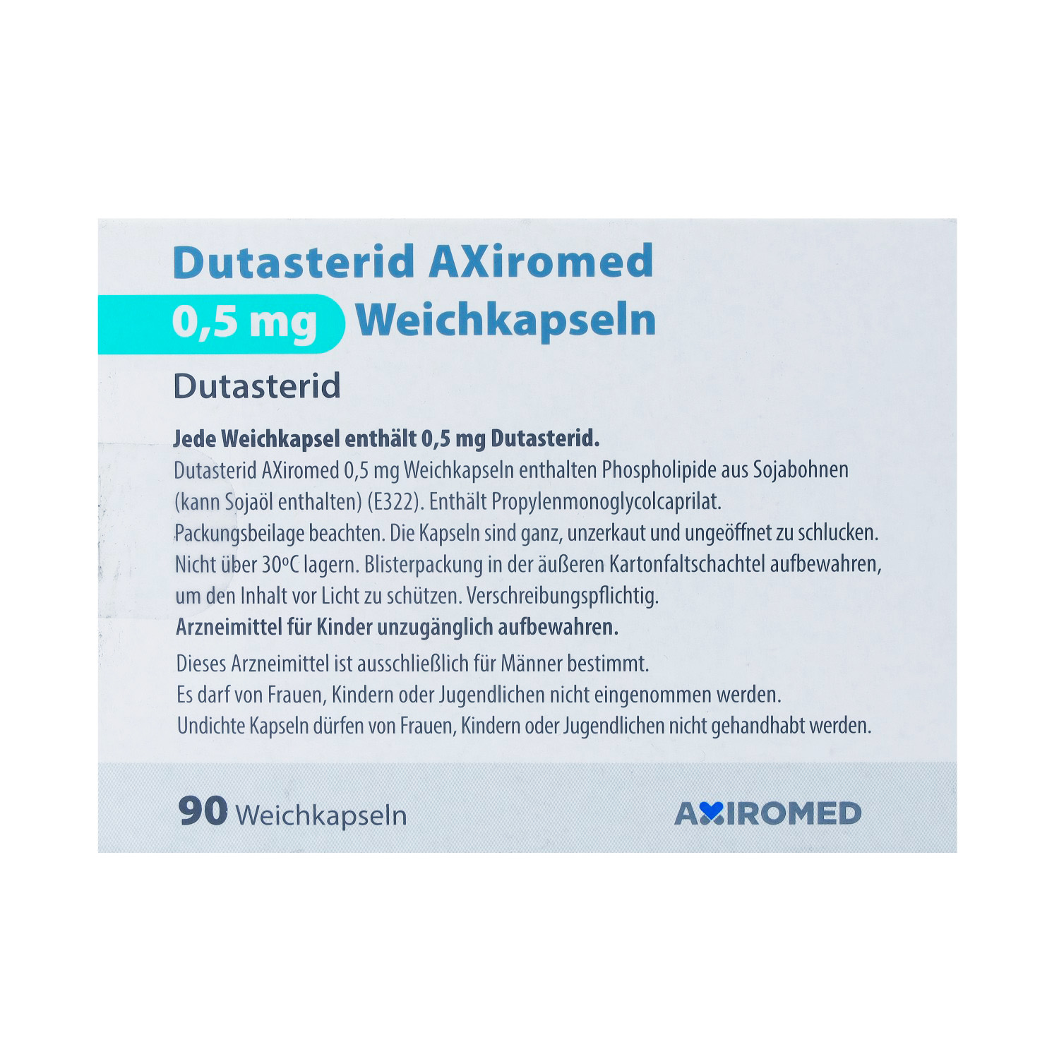 DUTASTERID AXiromed 0,5 mg Weichkapseln