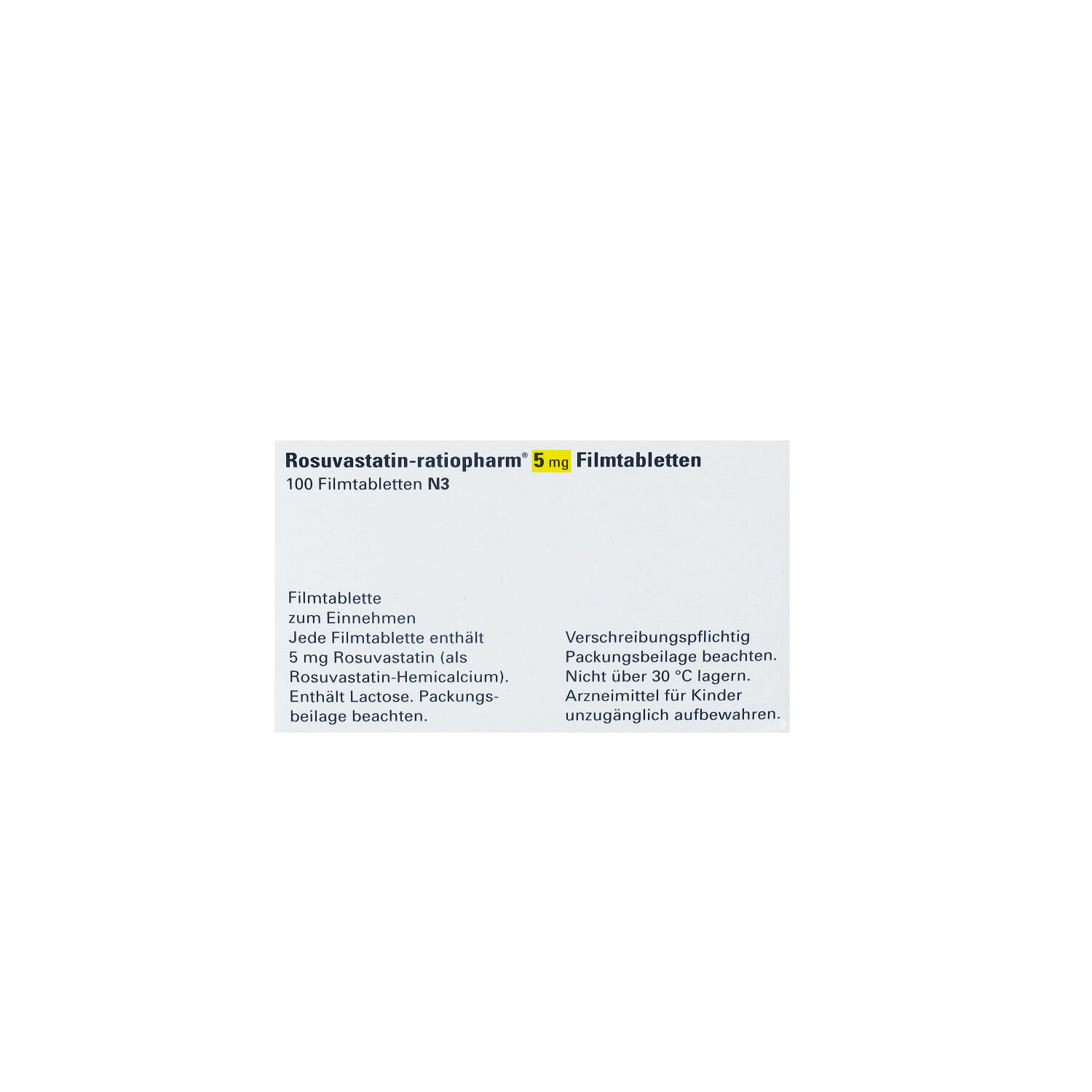 ROSUVASTATIN-ratiopharm 5 mg Filmtabletten