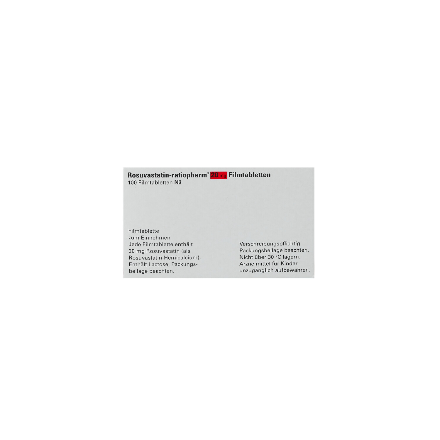 ROSUVASTATIN-ratiopharm 20 mg Filmtabletten