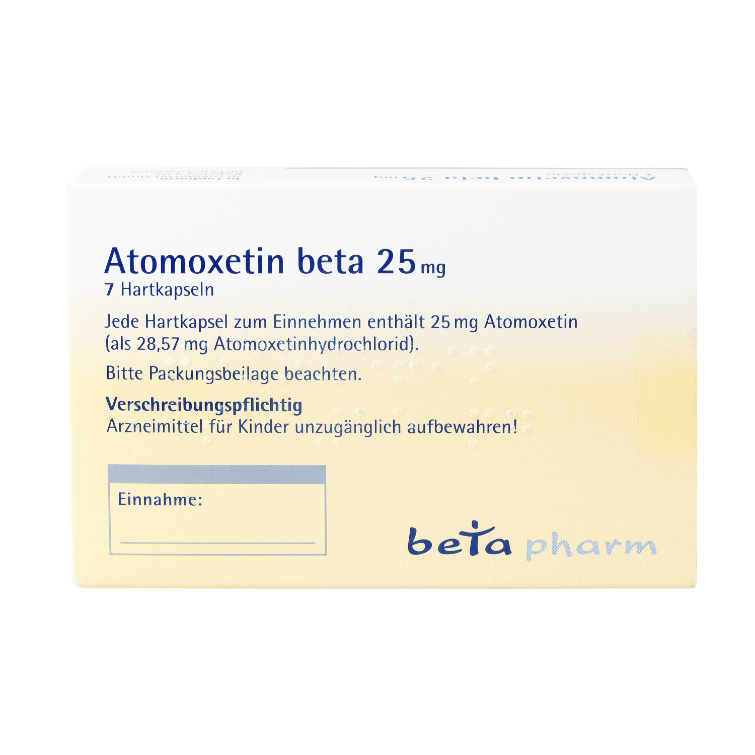 ATOMOXETIN beta 25 mg Hartkapseln