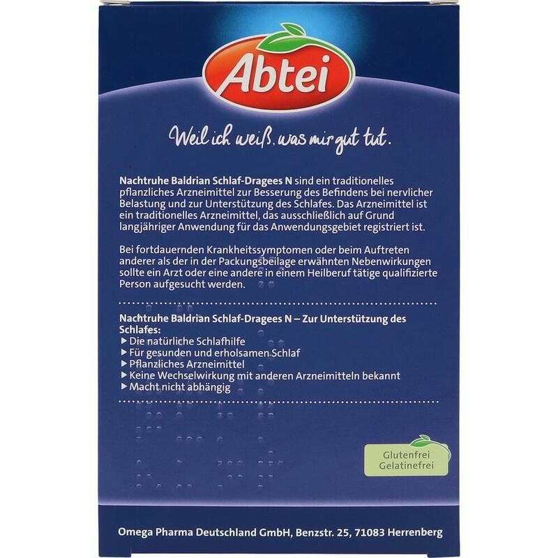 ABTEI Nachtruhe Baldrian Schlaf-Dragees N