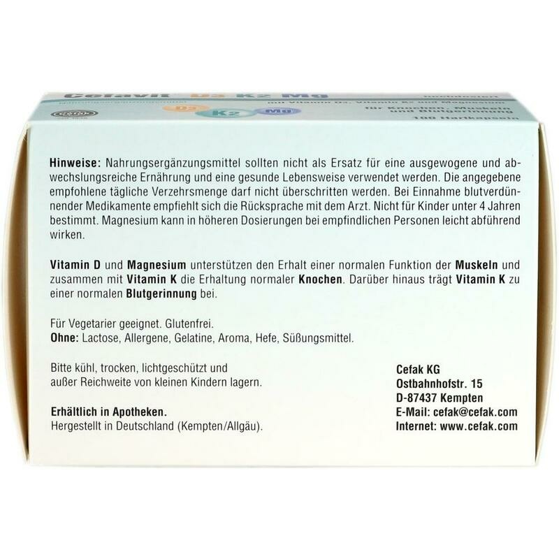 CEFAVIT D3 K2 Mg 2.000 I.E. Hartkapseln