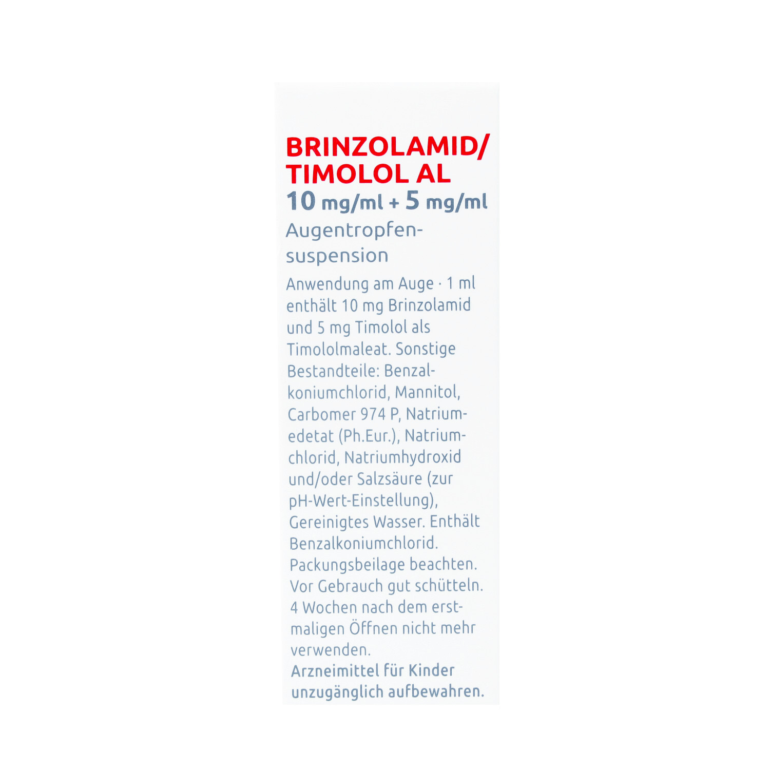 BRINZOLAMID/Timolol AL 10+5 mg/ml Augentropfensusp