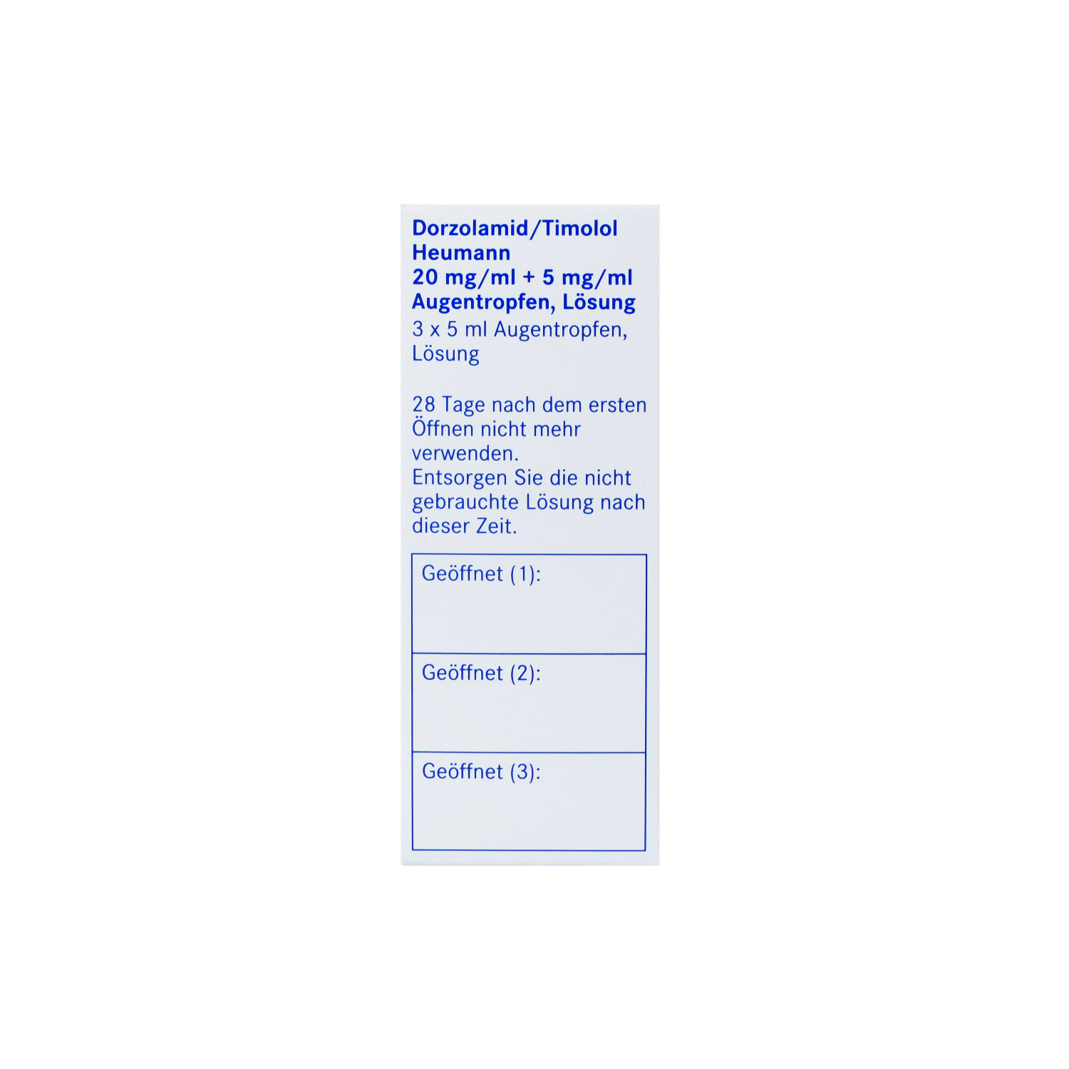 DORZOLAMID/Timolol Heumann 20 mg/ml+5 mg/ml ATR