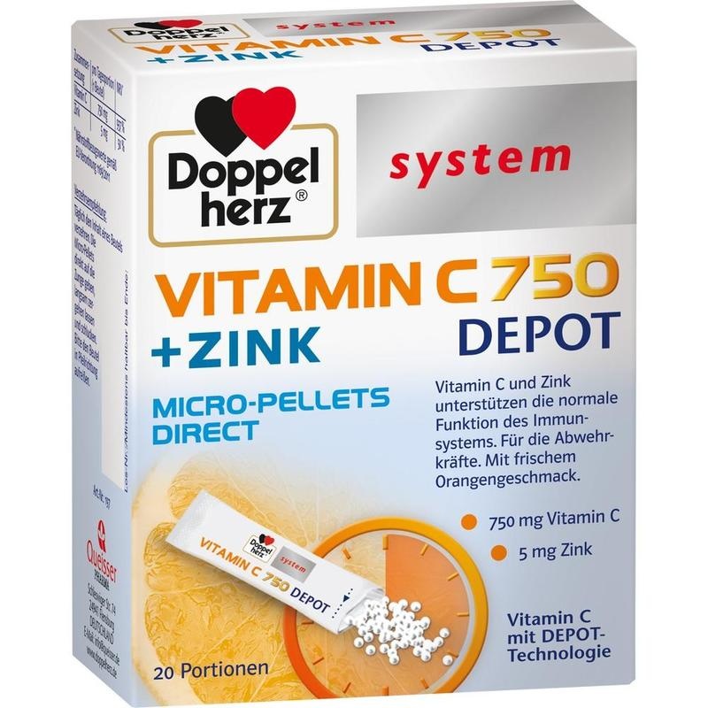 DOPPELHERZ Vitamin C 750 Depot system Pellets