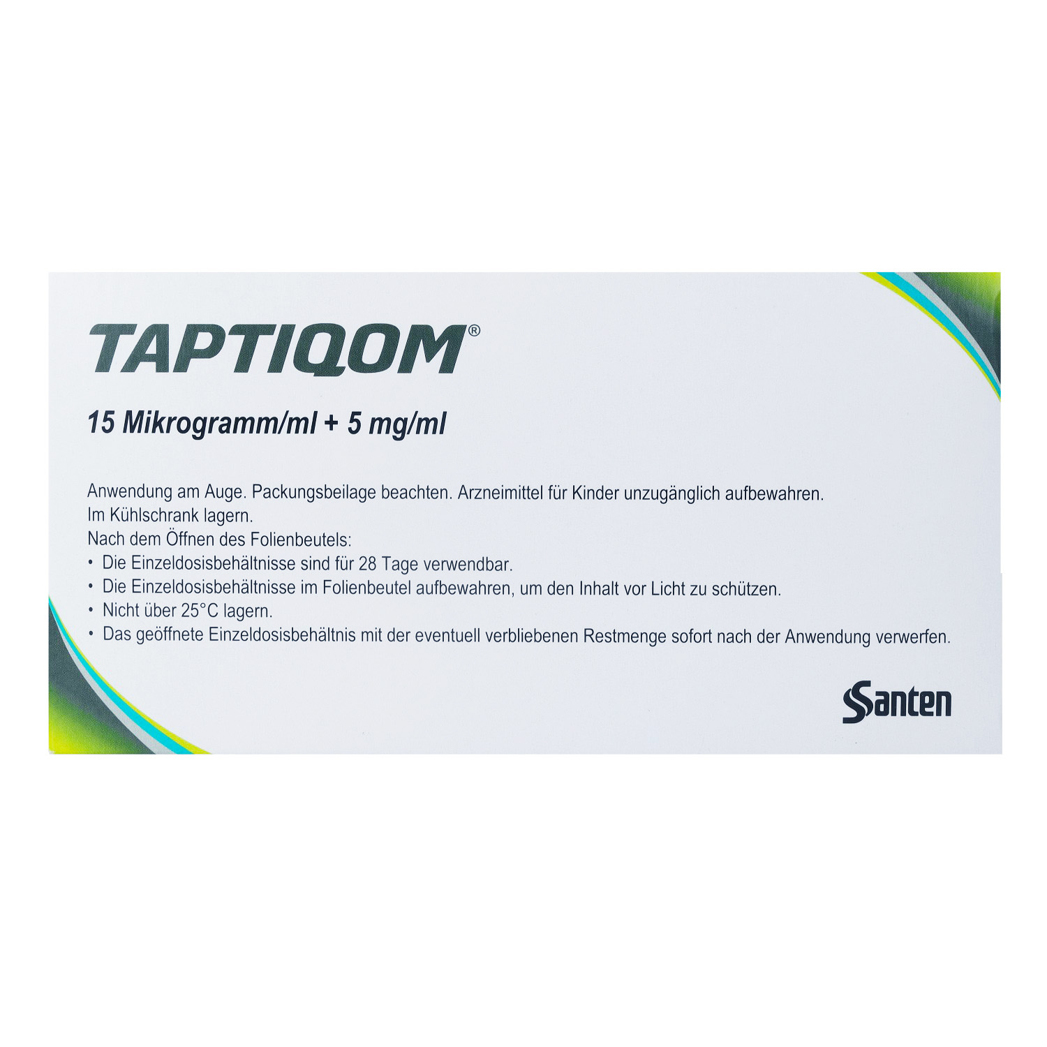 TAPTIQOM 15 μg/ml + 5 mg/ml Augentr.i.Einzeldosisb