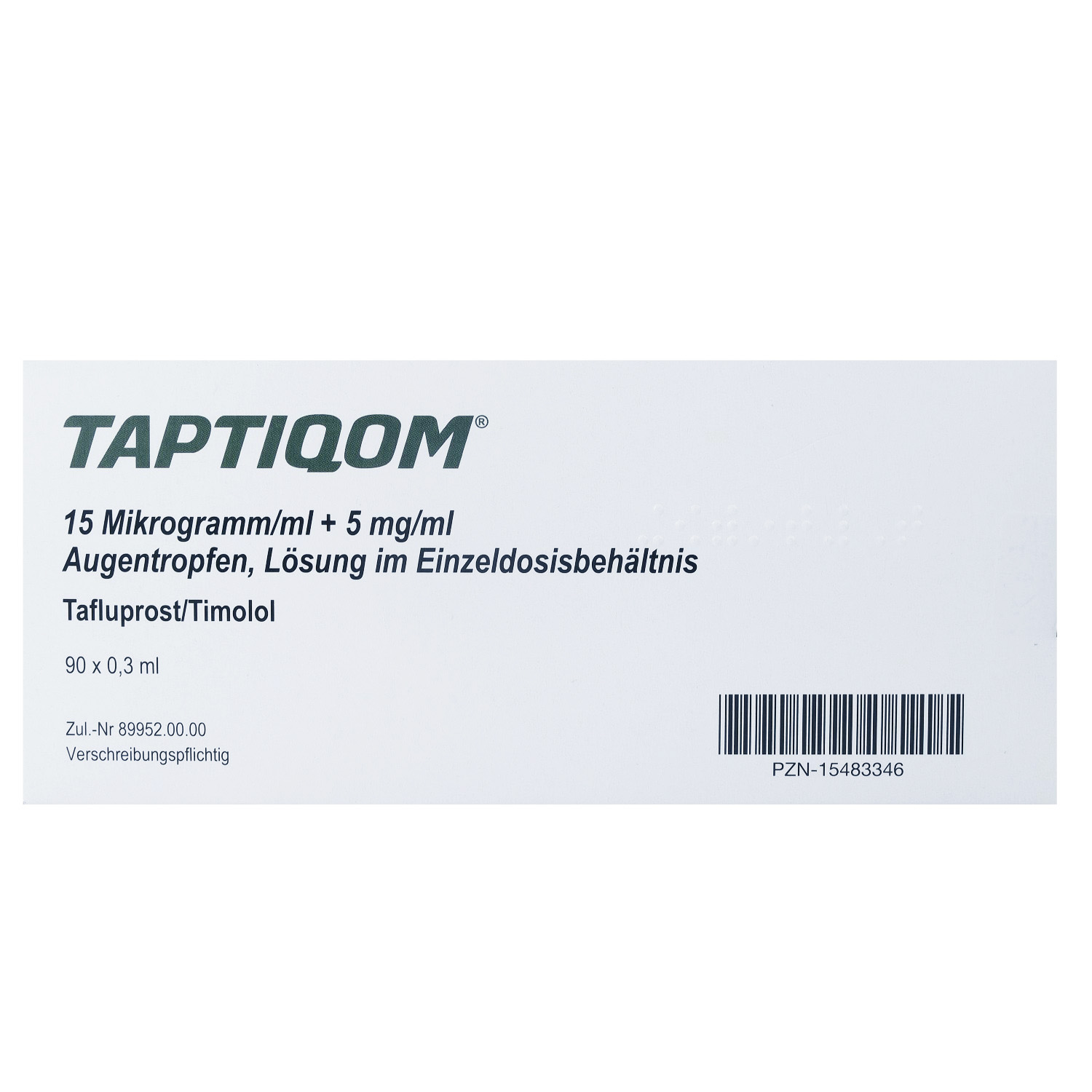 TAPTIQOM 15 μg/ml + 5 mg/ml Augentr.i.Einzeldosisb