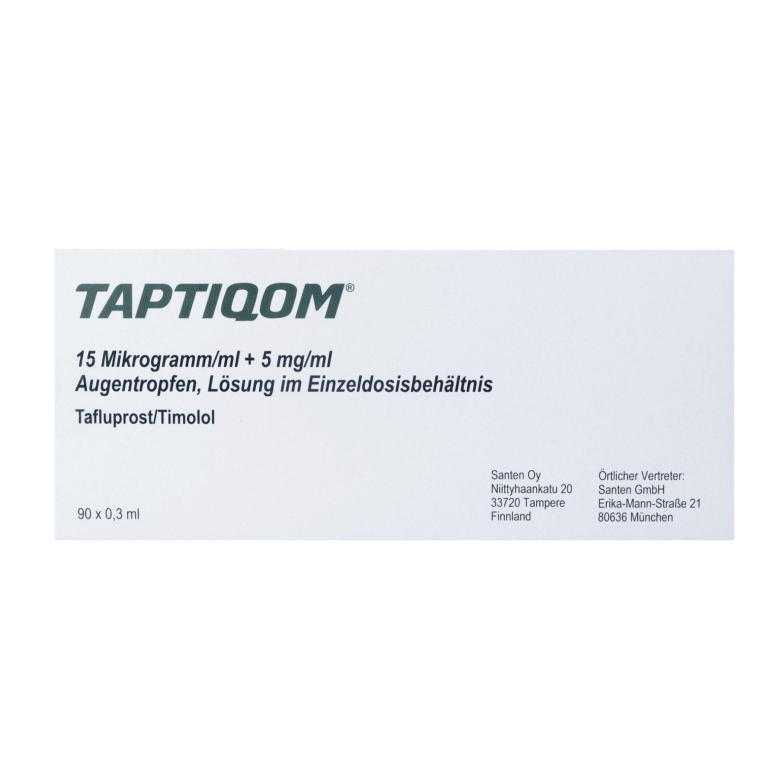 TAPTIQOM 15 μg/ml + 5 mg/ml Augentr.i.Einzeldosisb