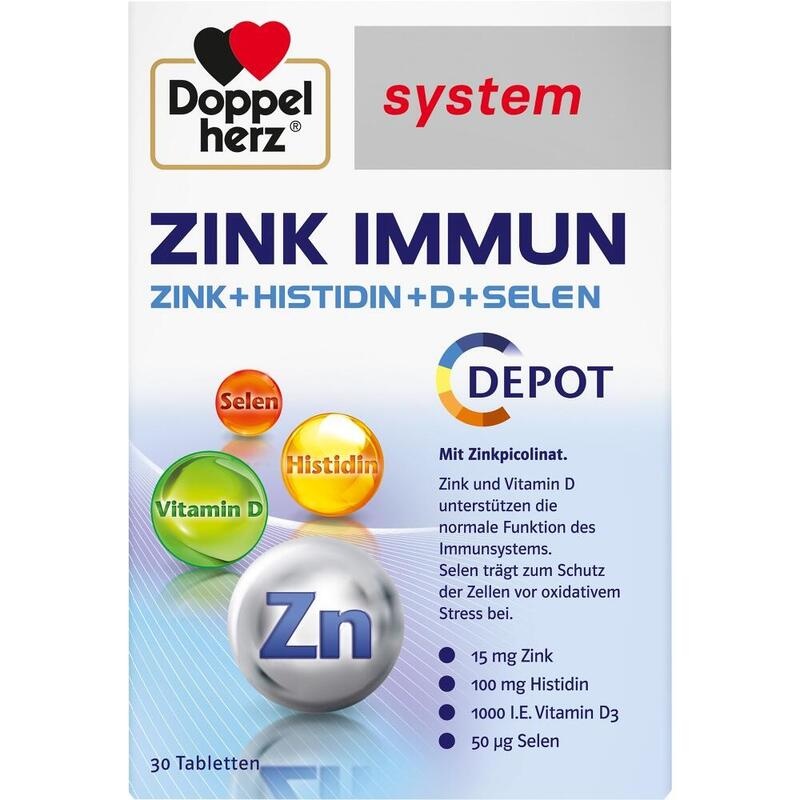 DOPPELHERZ Zink Immun Depot system Tabletten