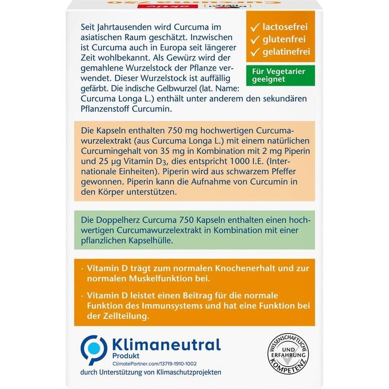 DOPPELHERZ Curcuma 750 Kapseln