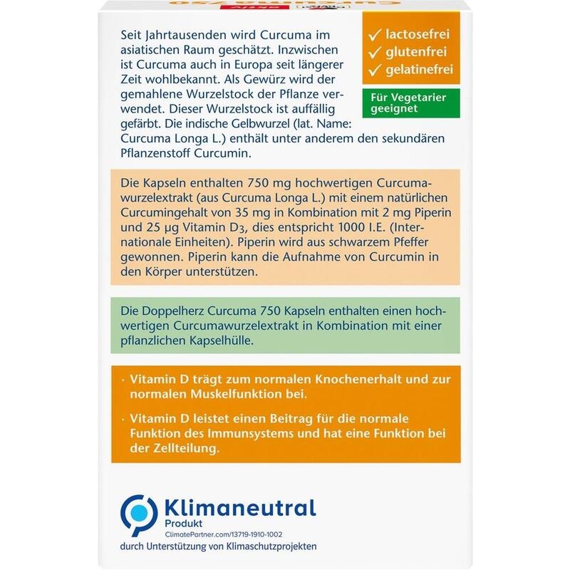 DOPPELHERZ Curcuma 750 Kapseln