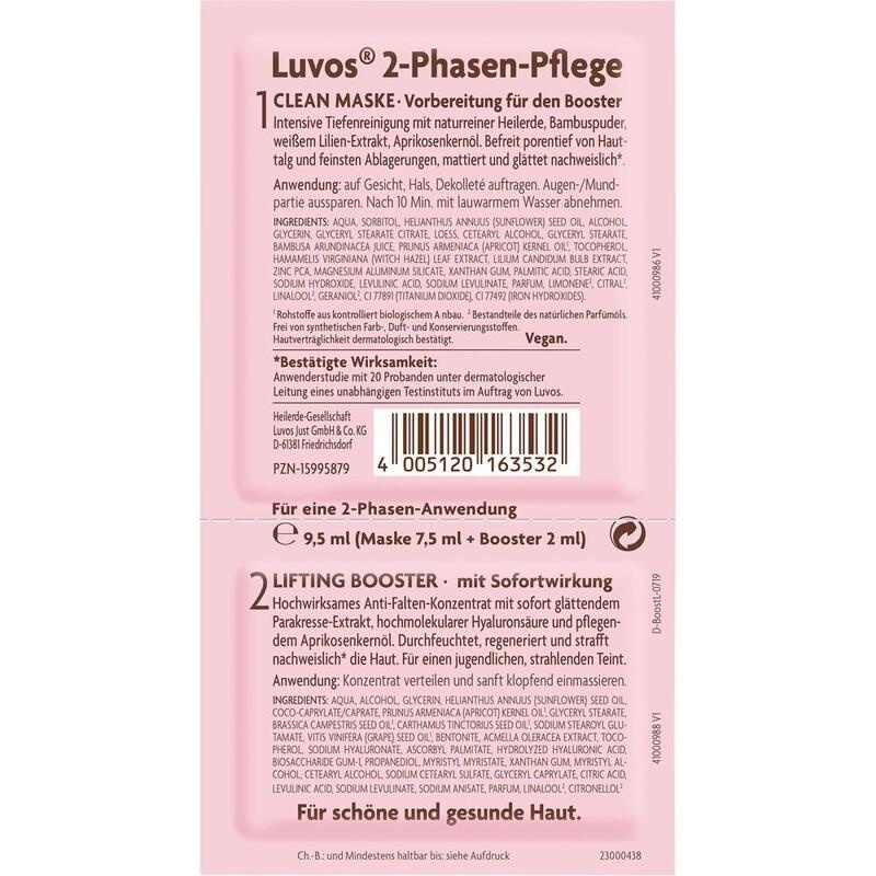 LUVOS Heilerde Lifting Booster&Clean Maske 2+7,5ml
