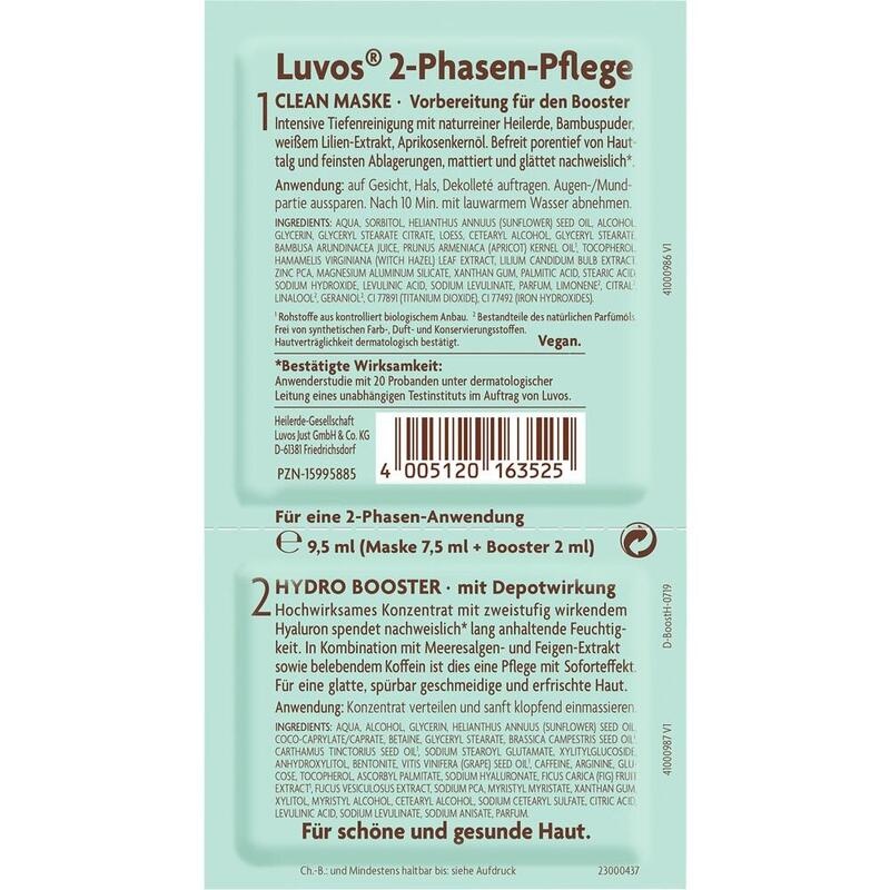 LUVOS Heilerde Hydro Booster&Clean Maske 2+7,5ml