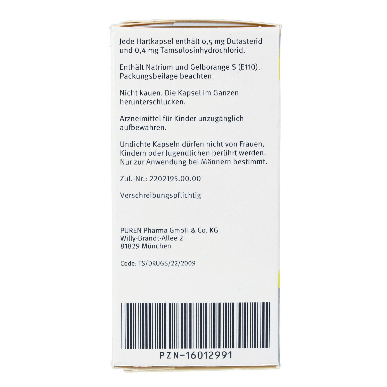 DUTASTERID/Tamsulosin PUREN 0,5 mg/0,4 mg Hartkps.