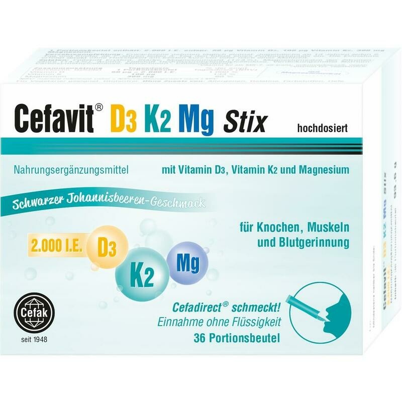 CEFAVIT D3 K2 Mg 2.000 I.E. Stix Granulat