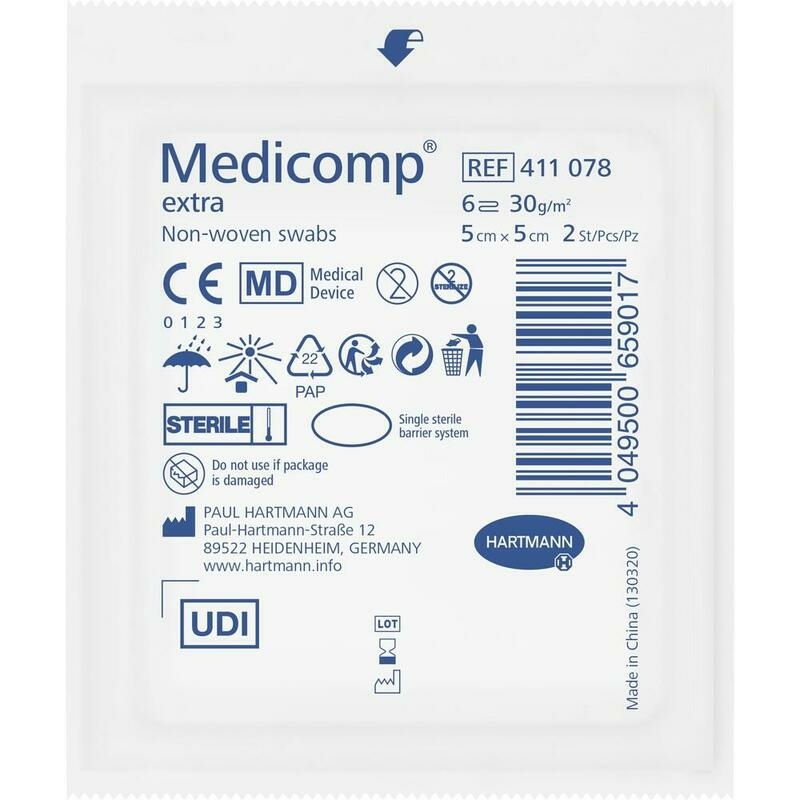MEDICOMP extra Vlieskomp.steril 5x5 cm 6fach