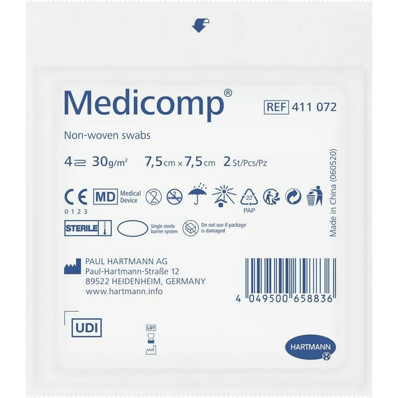 MEDICOMP Vlieskomp.steril 7,5x7,5 cm 4fach