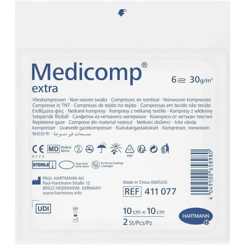MEDICOMP extra Vlieskomp.steril 10x10 cm 6fach