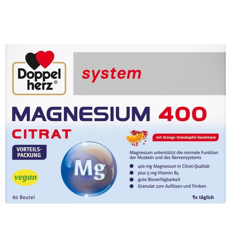 DOPPELHERZ Magnesium 400 Citrat system Granulat