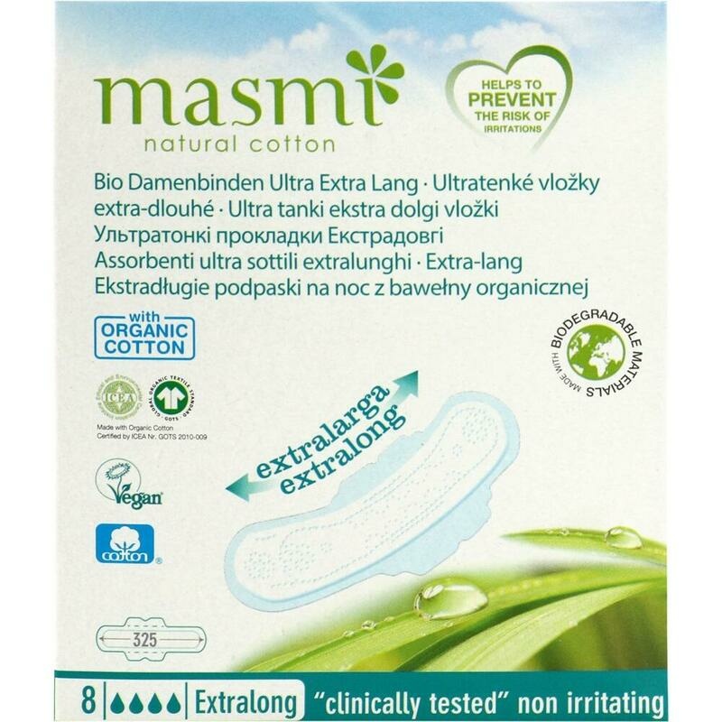 BIO DAMENBINDEN ultra extra lang Baumwolle MASMI