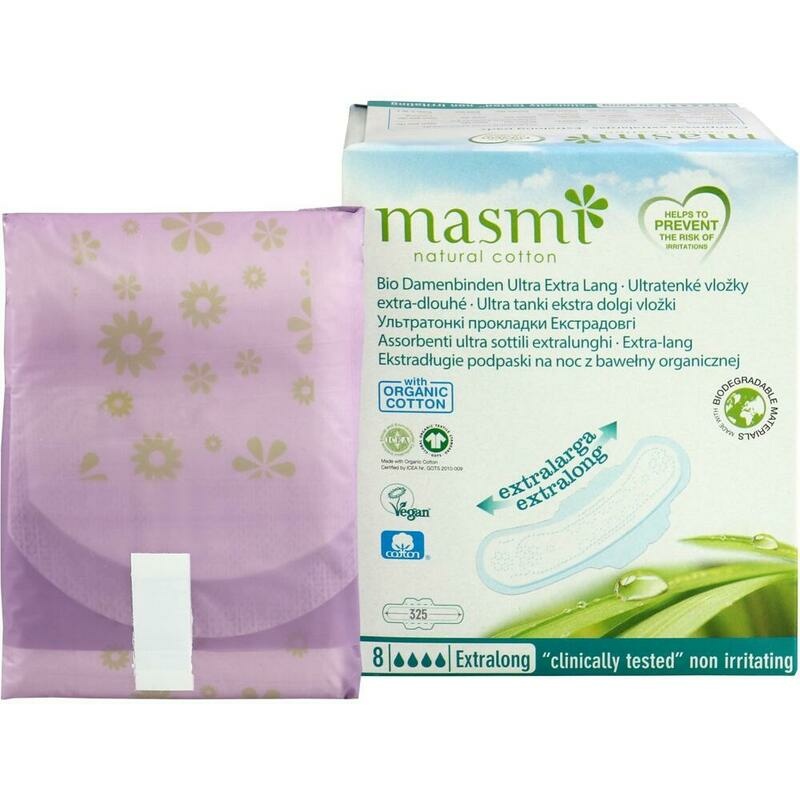 BIO DAMENBINDEN ultra extra lang Baumwolle MASMI