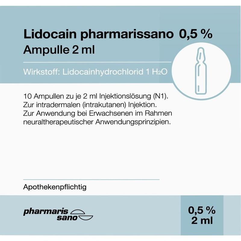 LIDOCAIN pharmarissano Ampulle 0,5% 2 ml Inj.-Lsg.