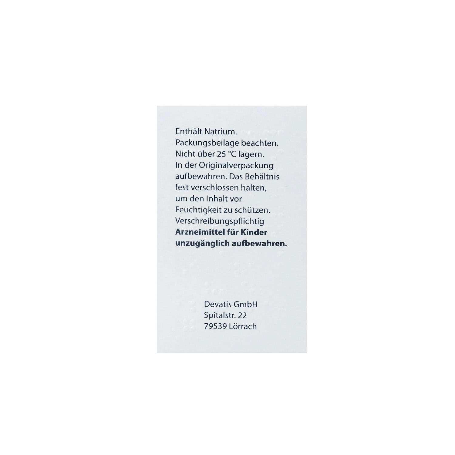 LEVODOPA/Benserazid Devatis 50mg/12,5mg Tabletten